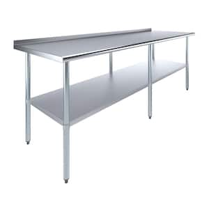 30 in. x 96 in. Stainless Steel Work Table with 1.5 in. Backsplash