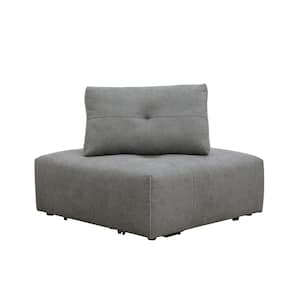 Maxine 42 in. L 1-Piece Linen Modular Sectional Sofa in Gray