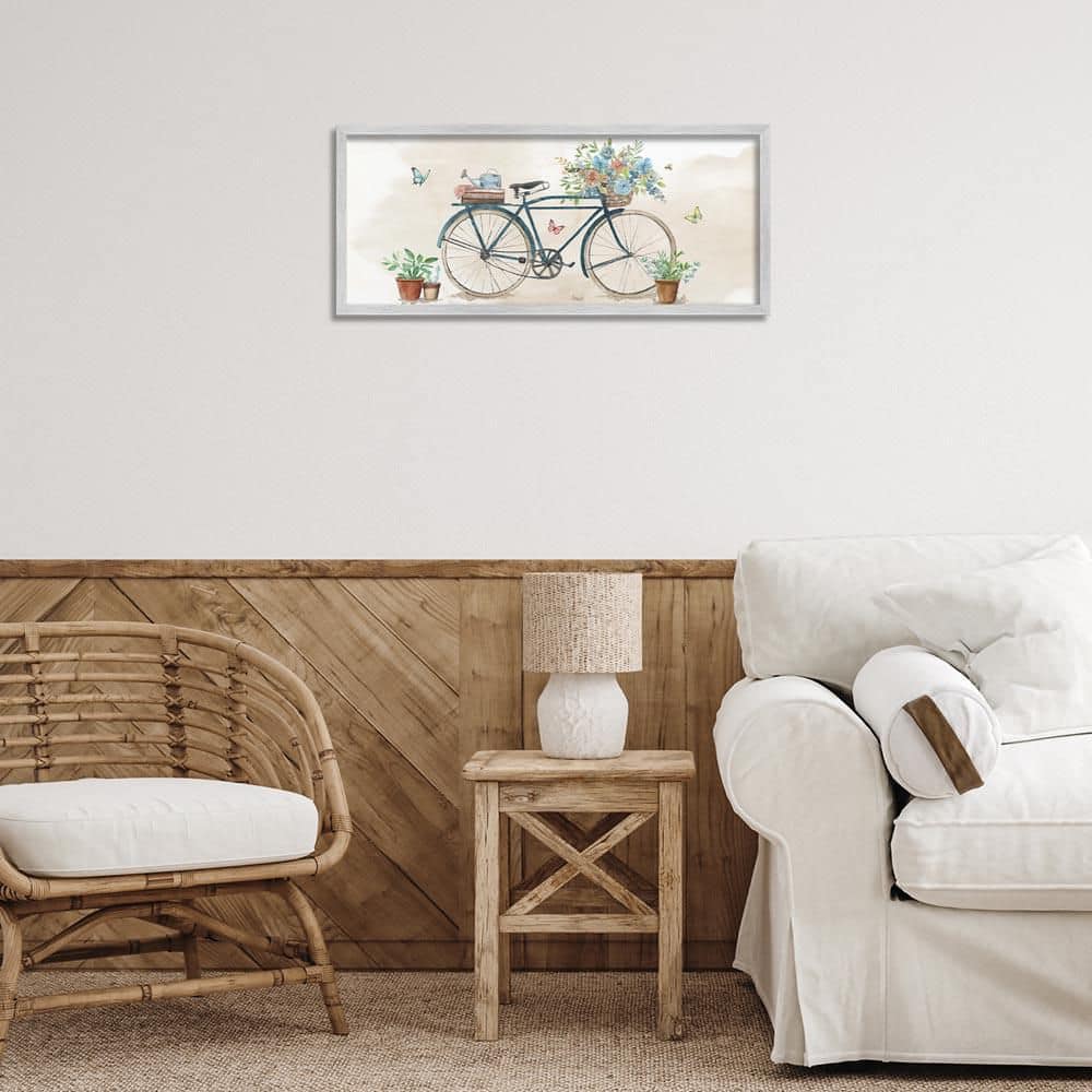 Garden Bicycle and Florals by Nan Gray Framed Coastal Giclee Art Print 10 in. x 24 in. price history on PriceWatchPro