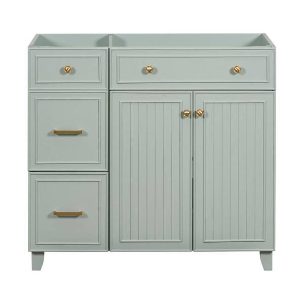 JimsMaison 36 in. W x 18 in. D x 33 in. H Freestanding Bath Vanity Cabinet without Top in Green