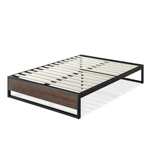 GOOD DESIGN Winner Suzanne Grey Wash Queen 14 in. Bamboo and Metal Platforma Bed Frame