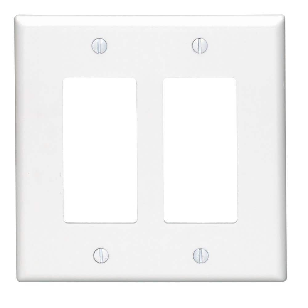 UPC 078477492581 product image for 2-Gang White Decora/Rocker Plastic Midway/Midsize Wall Plate (1-Pack) 80609-W | upcitemdb.com