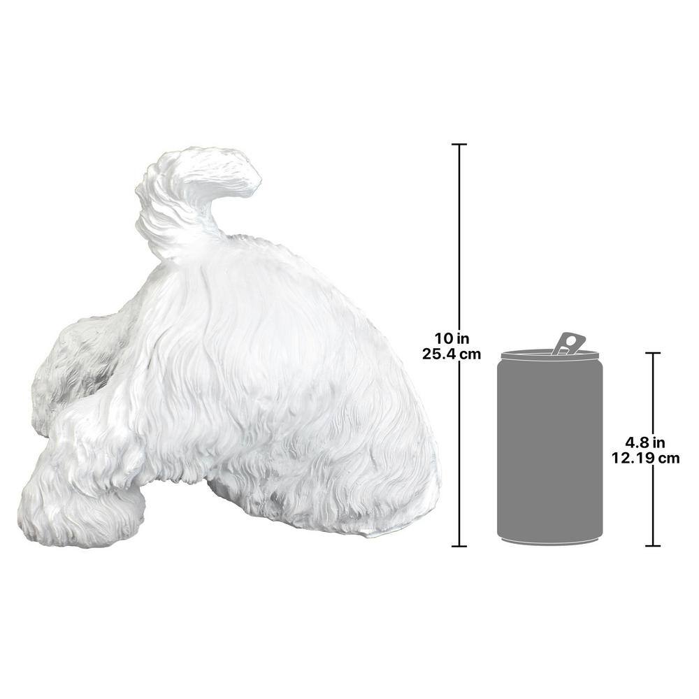 White Resin Highland Terrier Digging Dog Statue