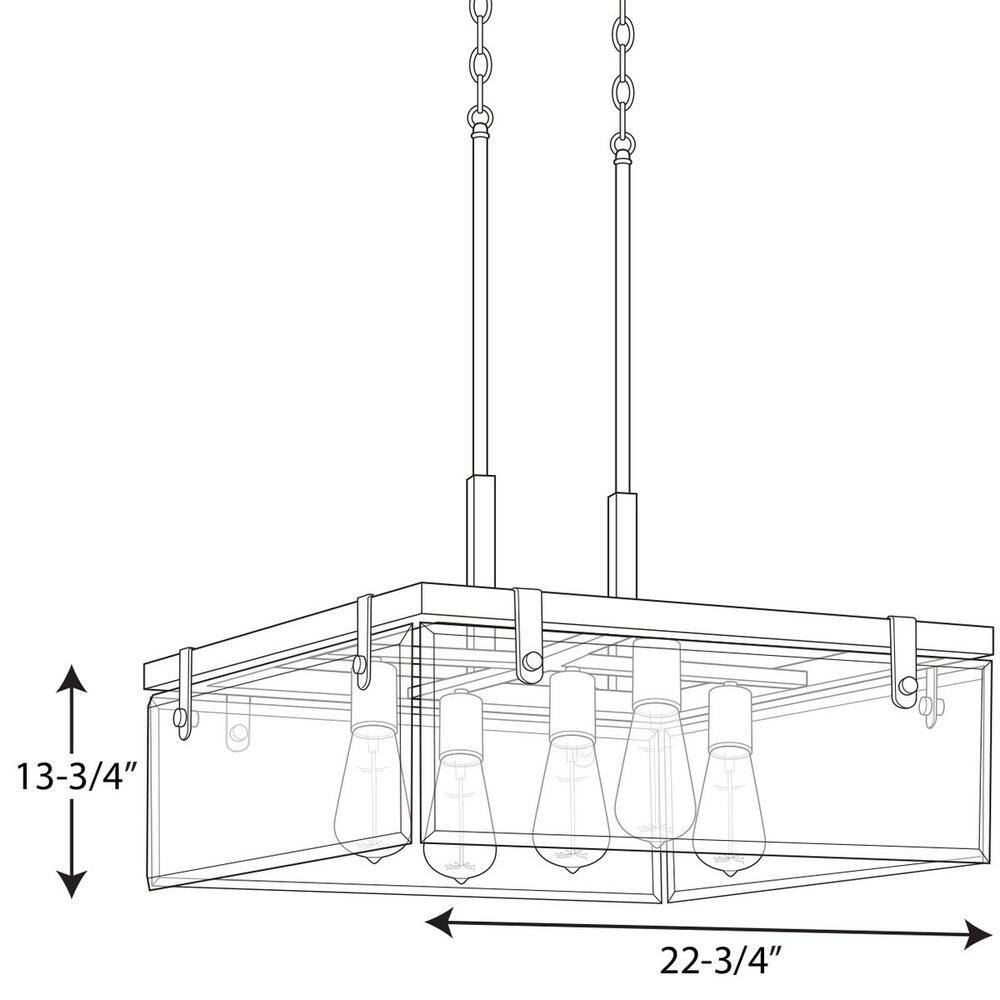 Glayse Brushed Nickel 5-Light Pendant with Beveled Glass Shade