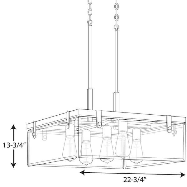 Glayse Collection 5-Light Brushed Nickel Pendant