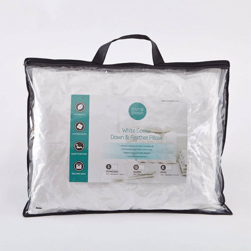 Queen White Cotton Down Blend Pillow