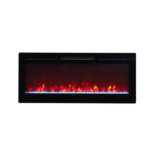 CASAINC 42 in. Wall Mount and Recessed Electric Fireplace in Black with  Remote CA-WMX-RFP-42 - The Home Depot
