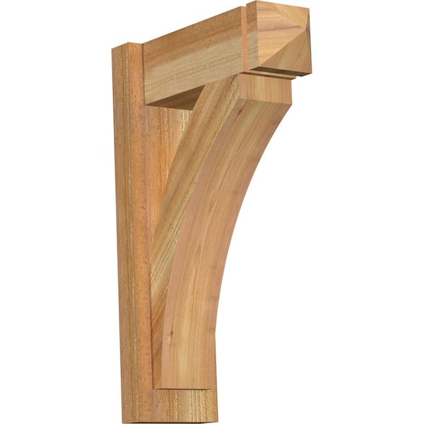 Ekena Millwork 6 in. x 24 in. x 16 in. Western Red Cedar Thorton Arts and Crafts Rough Sawn Outlooker
