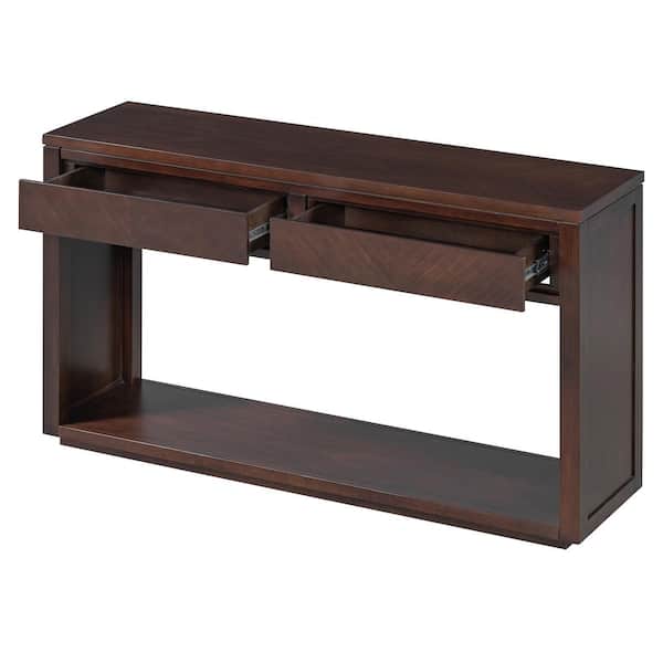 55 in. W x 15 in. D x 32 in. H Bathroom Brown Linen Cabinet