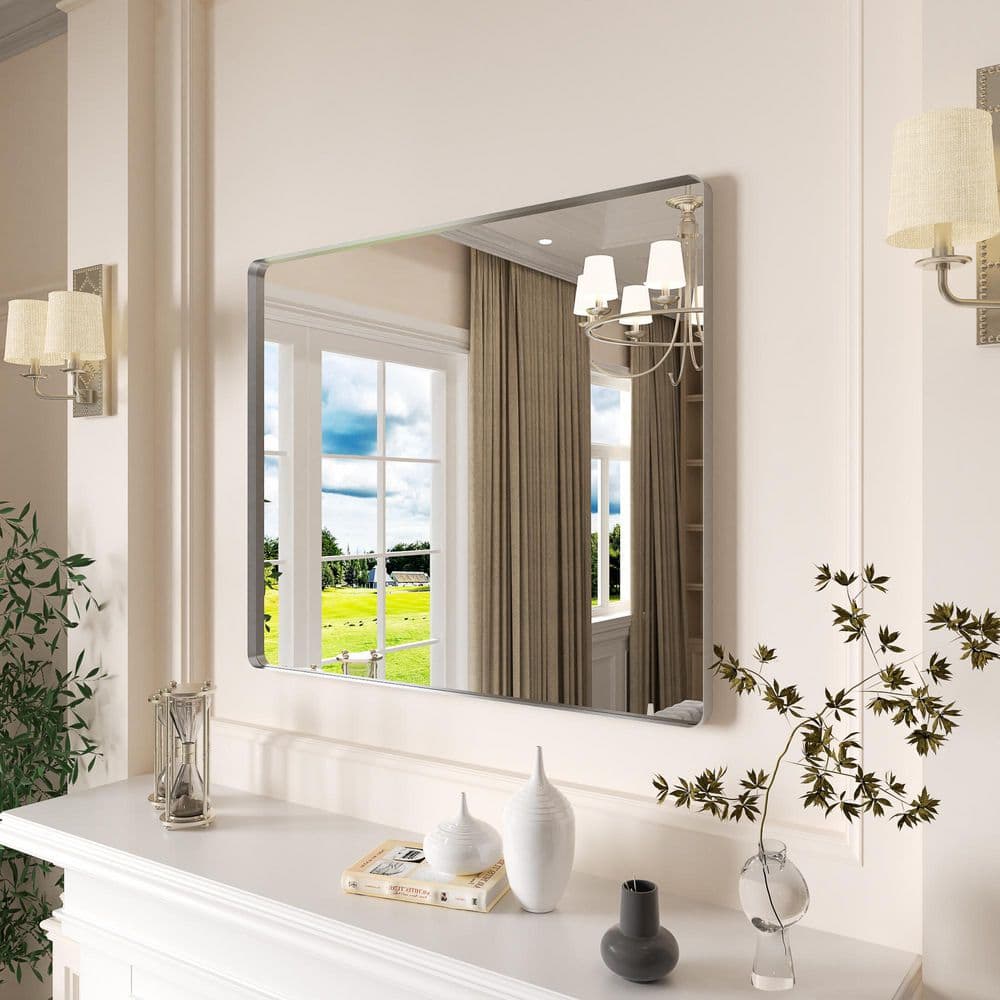 Rizitoc 48 in. W x 40 in. H Rounded Rectangle Framed Wall Bathroom