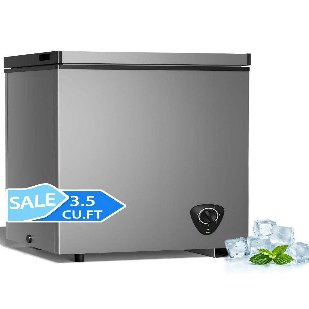 3.5 cu. ft. Manual Defrost Chest Freezer with Portable Pulley, Energy Saving Low Noise in Grey for Kitchen, Office, Home price history on PriceWatchPro