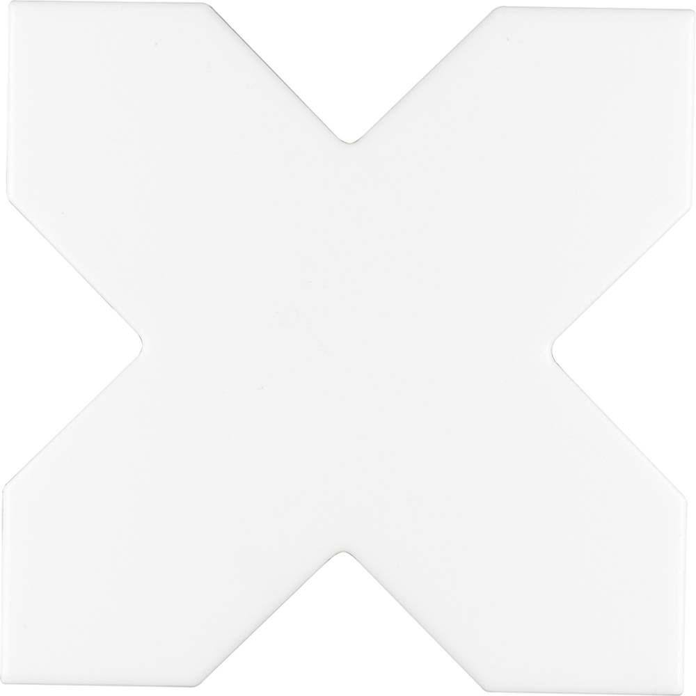 Apollo Tile Siena White 5.35 in. x 5.35 in. Matte Ceramic Cross-Shaped ...