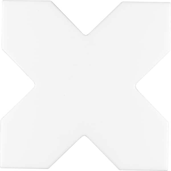 Apollo Tile Siena White 5.35 in. x 5.35 in. Matte Ceramic Cross-Shaped Wall and Floor Tile Sample (0.2 Sq. ft./case) (1-pack)