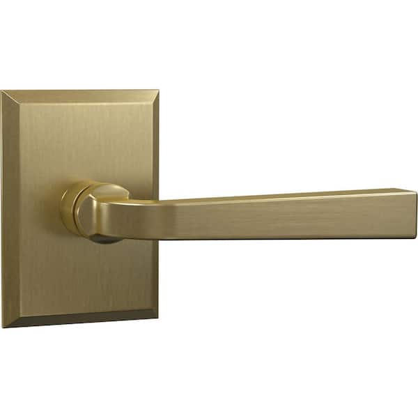 DELANEY HARDWARE Bravura 904S-1 Passage (Hall/Closet) Door Knob Solid Brass Satin Brass w/ square trim
