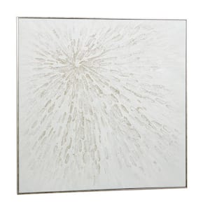 1- Panel Starburst Framed Wall Art with Silver Frame 39 in. x 39 in.