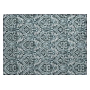 Chantille ACN572 Teal 1 ft. 8 in. x 2 ft. 6 in. Machine Washable Indoor/Outdoor Geometric Area Rug