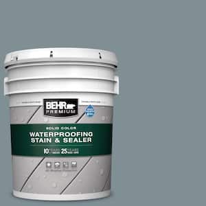 5 gal. #740F-4 Dark Storm Cloud Solid Color Waterproofing Exterior Wood Stain and Sealer