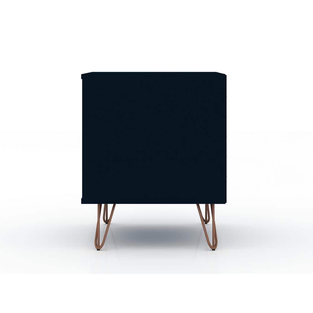 Tatiana Midnight Blue Mid-Century 2-Drawer Nightstand Set