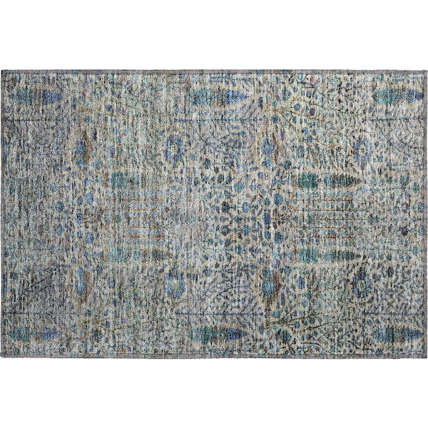 Mayfield Premium Machine Washable Abstract AMF2053 Brown 2 ft. x 3 ft. Accent Rug