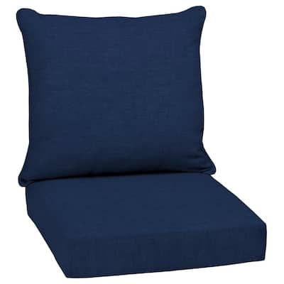 Outdoor 6-Piece Resin Wicker Patio Furniture Lounge Set with Navy Blue Seat  Cushions 