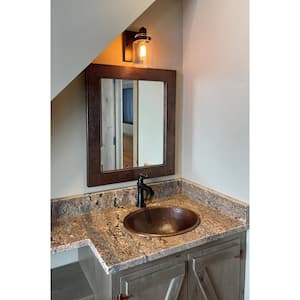 Self-Rimming Oval Hammered Copper Bathroom Sink in Oil Rubbed Bronze
