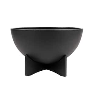 36 in. Dia x 24 in. Large Solerno Black Planter Made with 100% Recycled Plastic
