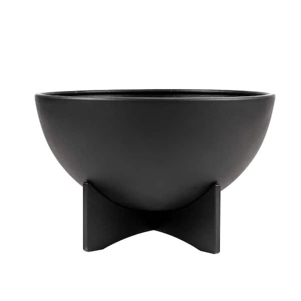 RTS Home Accents 36 in. Dia x 24 in. Large Solerno Black Planter Made with 100% Recycled Plastic
