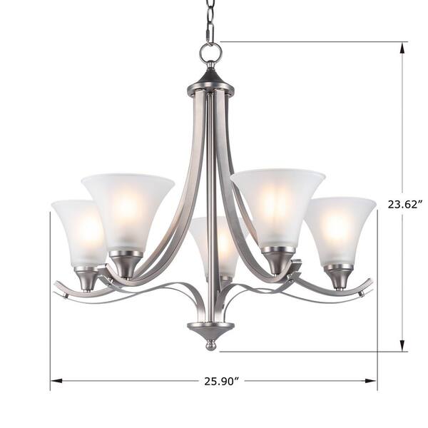 Sefinn Four Gothic 5 Light Silver Classic Chandelier With White Glass Shades Lp11888201 The Home Depot Sefinn Four Gothic 5 Light Silver, Stewart 3 Light Chandelier With Drum Shader
