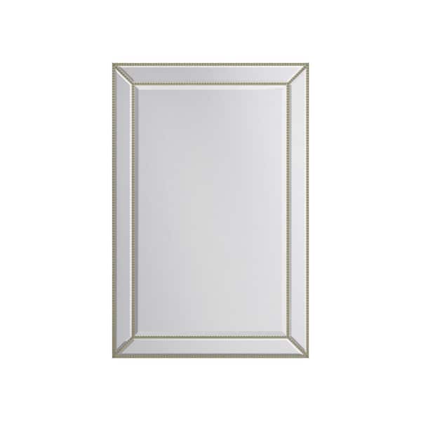 A&E Gail 24 in. W x 36 in. H Large Rectangular Glass Framed Wall Bathroom Vanity Mirror in Beaded