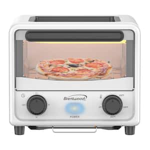 500 W White Stainless Steel Mini Toaster Oven