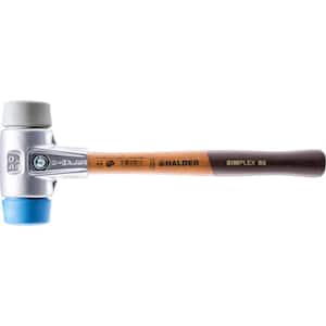 1.5 lbs. Simplex 50 Mallet, Aluminum Housing with Soft Blue Rubber and Grey Rubber Inserts, Non-Marring