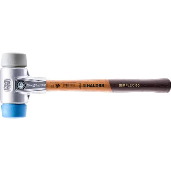 Halder 2 lbs. Simplex 60 Mallet, Aluminum Housing with Soft Blue Rubber and Grey Rubber Inserts, Non-Marring