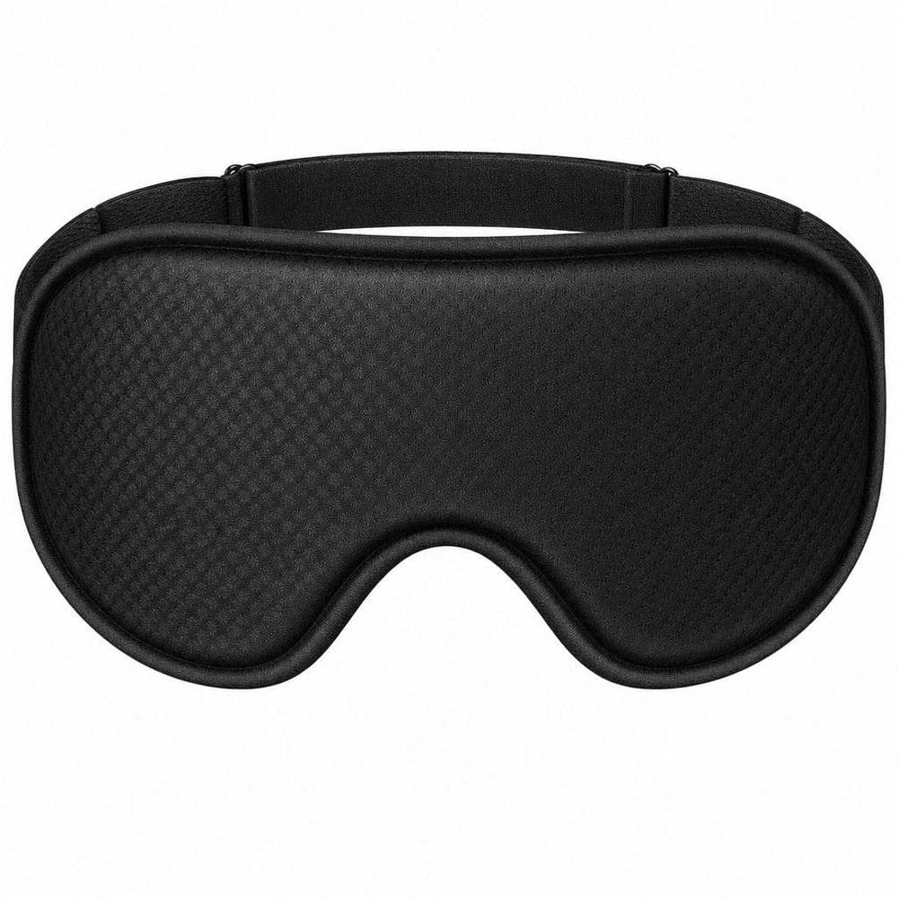 3D Contoured Sleep Mask, Breathable Blackout Eye Mask, Black, Soft Memory Foam with Adjustable Strap for Nap Sleeping
