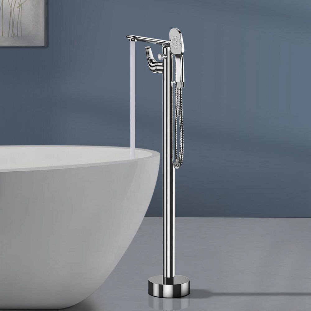 Chrome 1-Handle Freestanding Tub Faucet with Handheld Shower Head price history on PriceWatchPro