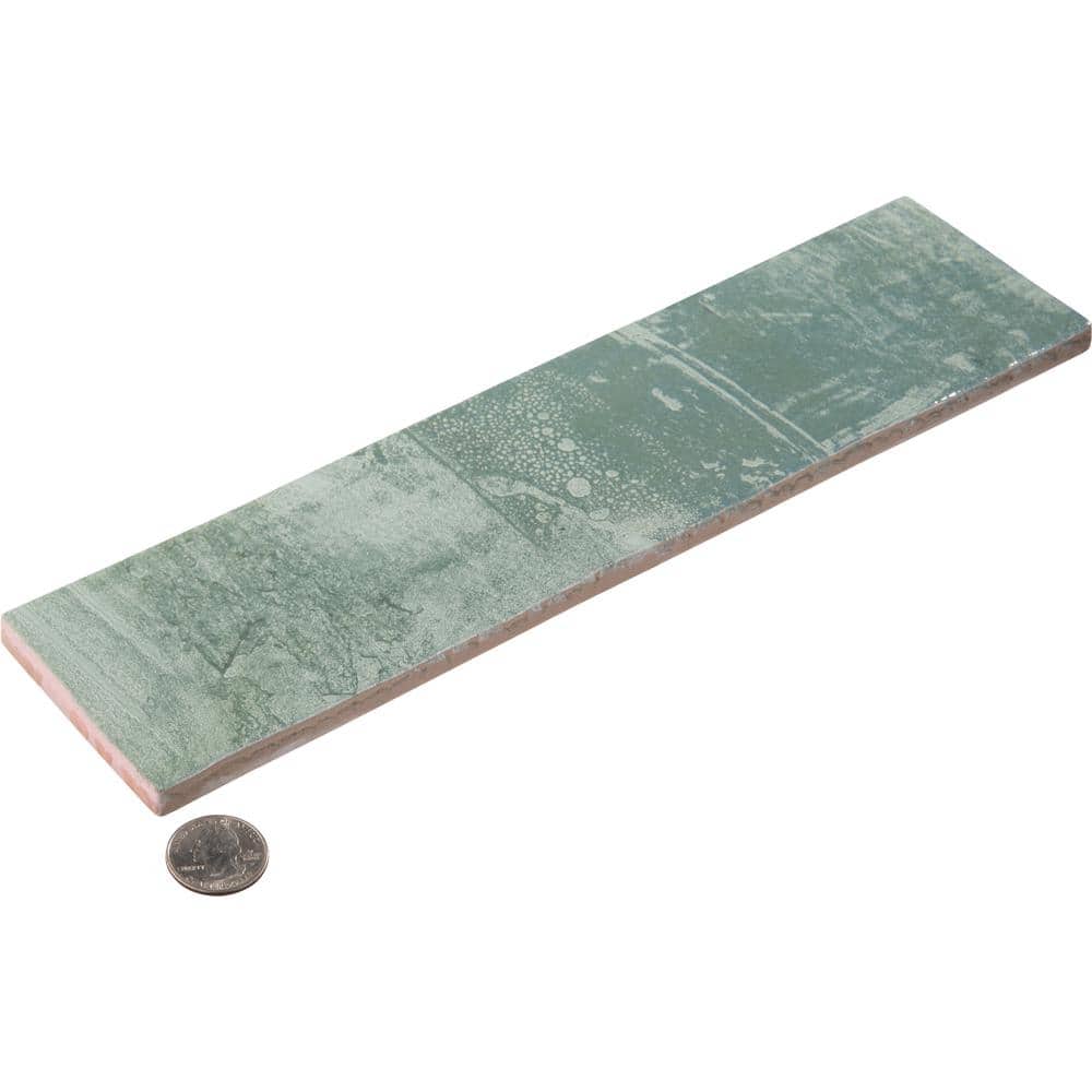 Splash Viridian Green 3" x 12" Glossy Ceramic Subway Tile