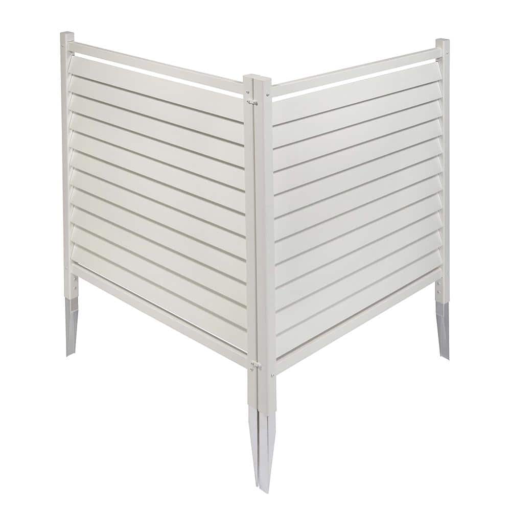 44in H x 36in W White Vinyl Louvered Privacy Screen Panels