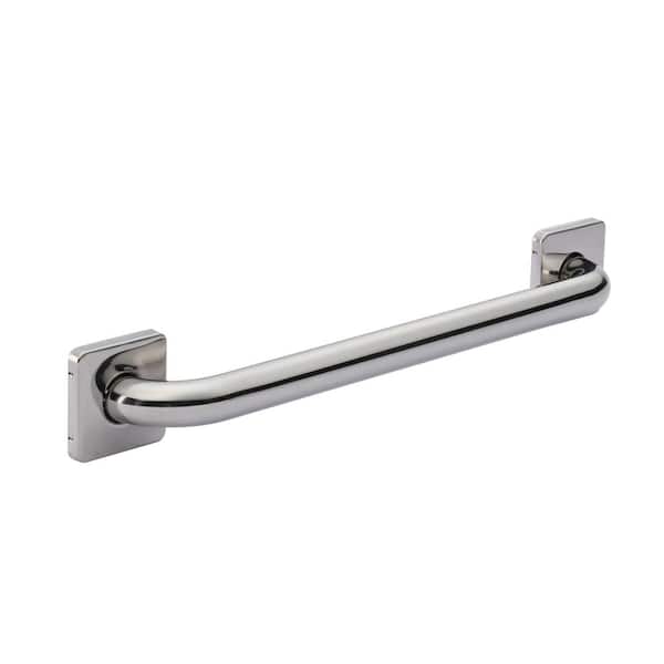 Glacier Bay Square 18 in. x 1 1/4 in. Commodity Plus Grab Bar in Polished Stainless Steel