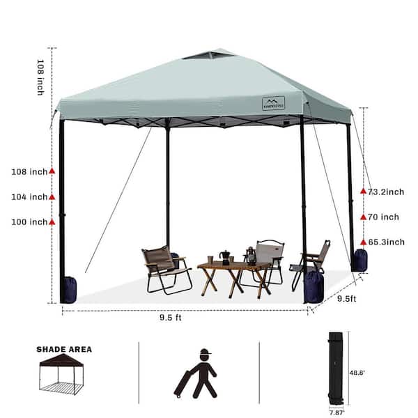 Unbranded Grey Green 10 ft. x 10 ft. Pop Up Outdoor Commercial Canopy Tent with Adjustable Legs, Air Vent, Carry Bag, Sandbags