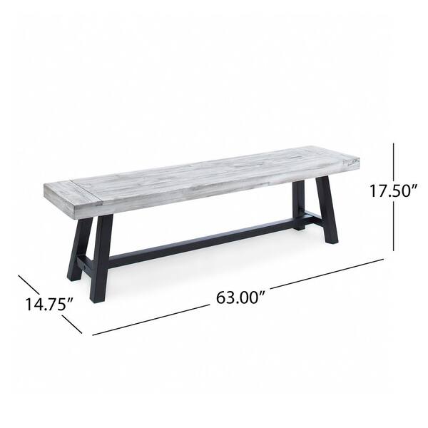 Noble House Carlisle 63 in. Metal Outdoor Bench 12947 - The Home Depot