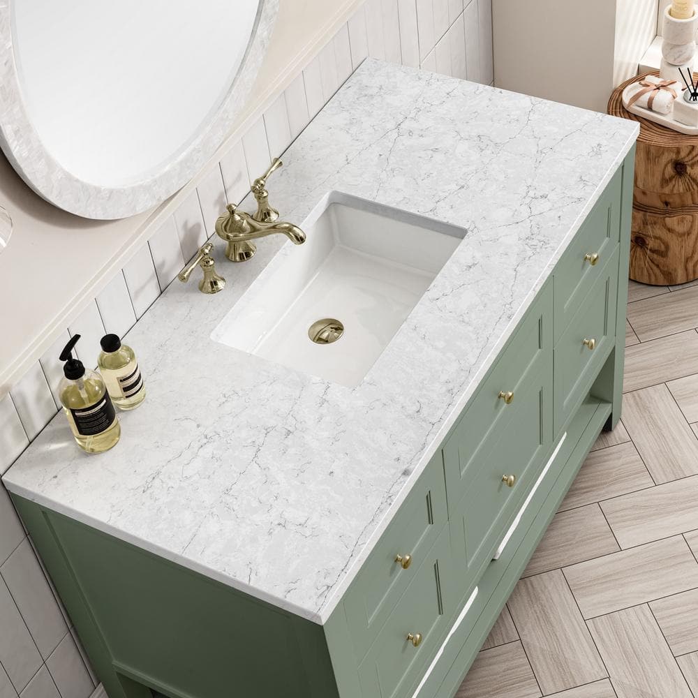 Smokey Celadon Green Solid Wood 48" Single Bathroom Vanity Base