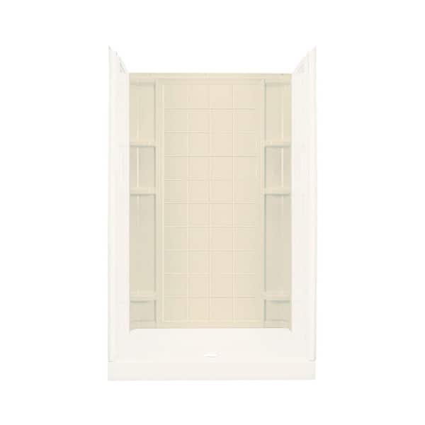 STERLING Ensemble 1-5/8 in. x 42 in. x 72-1/2 in. One Piece Direct-to-Stud Back Shower Wall with Backers in Almond