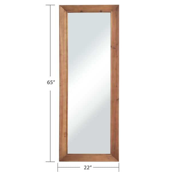 Unbranded 21.26 in. W x 64.17 in. H Rectangle Framed Wood Mirror in natural