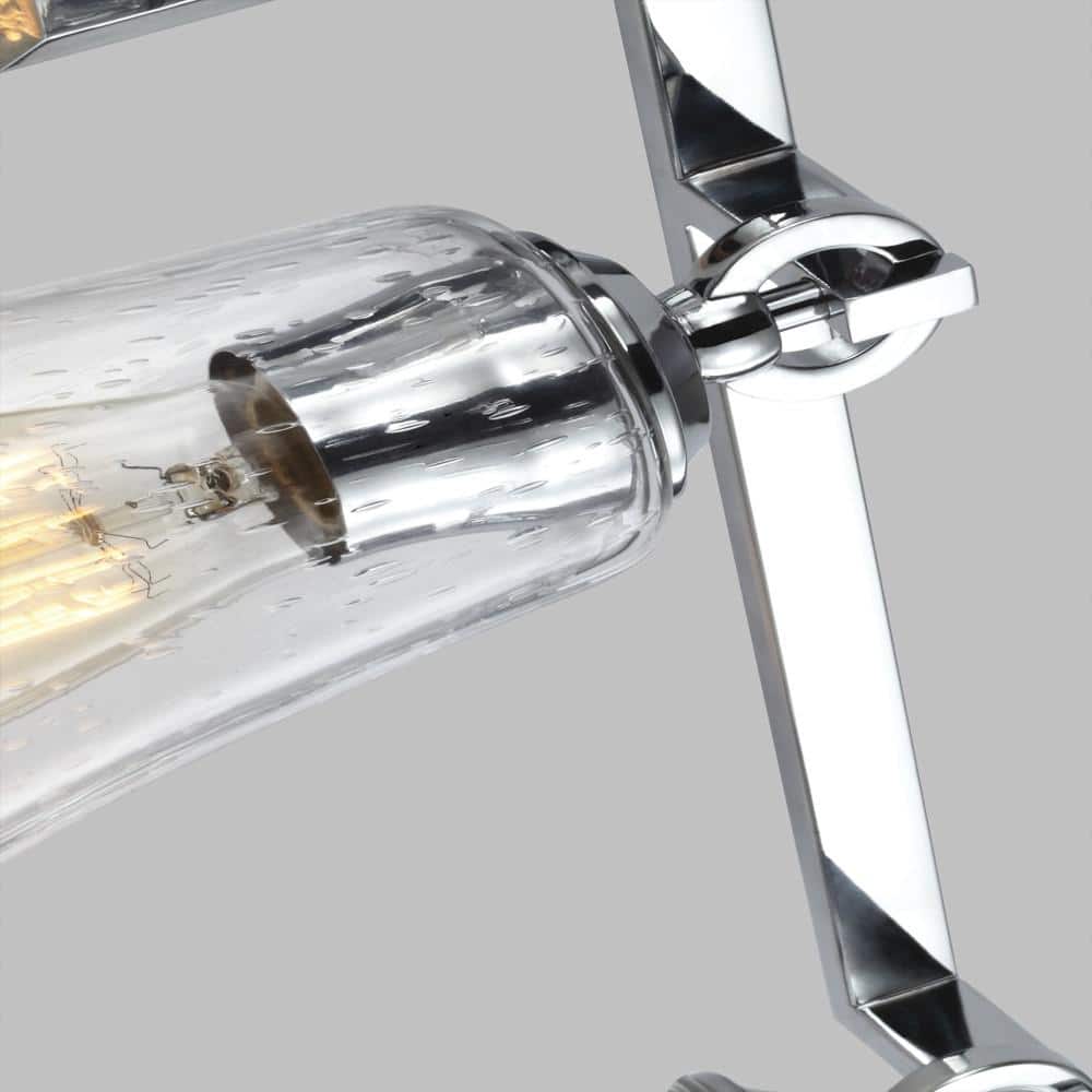 Elegant Chrome 4-Light Vanity Bath Fixture with Clear Seeded Glass