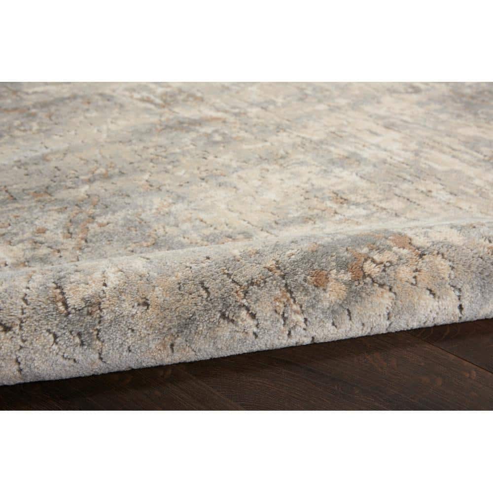 Reversible Abstract Gray Synthetic 5' x 7' Area Rug