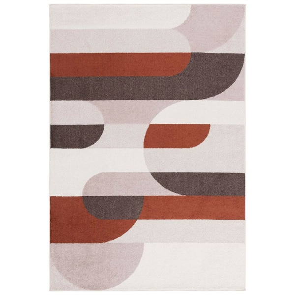 Adirondack 9 ft. x 12 ft. Beige/Rust Geometric Parallel Area Rug