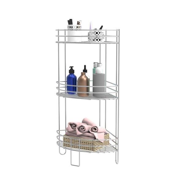 Lavish Home Pedestal Sink Organizer Rack Silver