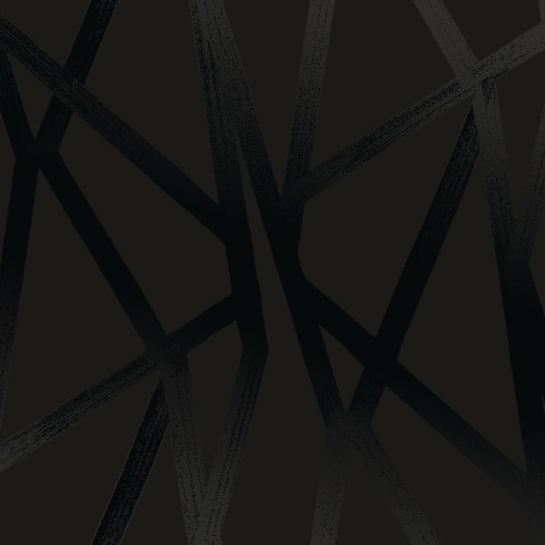 Tempaper Gorder Intersections Black Removable Peel and Stick Vinyl Wallpaper Sample