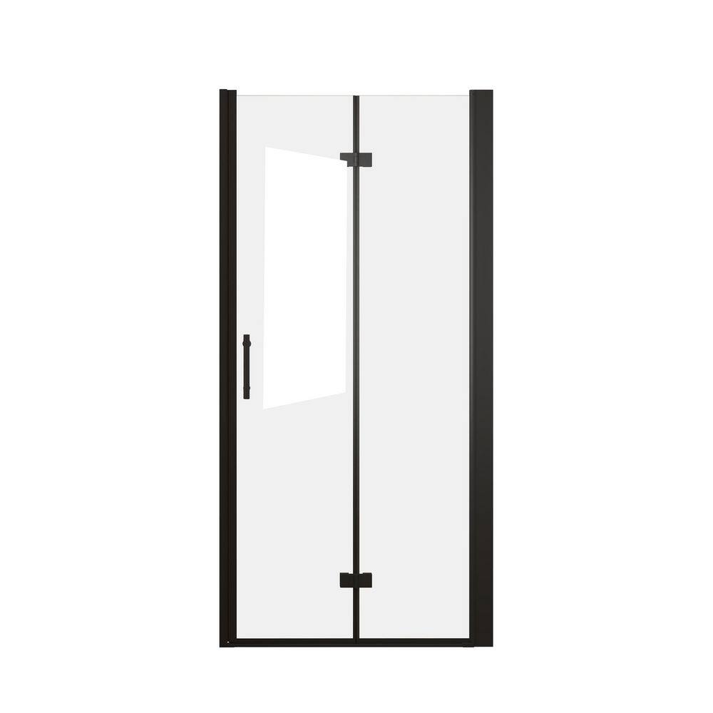 34-35 in. W x 72 in. H Bifold Shower Door in Matte Black Finish with Clear Glass with Explosion Proof Film price history on PriceWatchPro