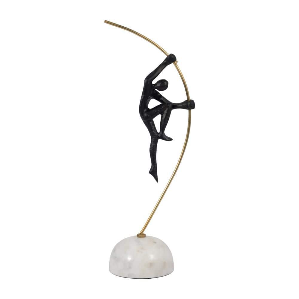 Liv & Skye Black 6 in. x 16 in. Metal and Stone Abstract Gymnast On ...