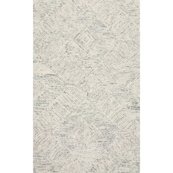 Loloi Ziva Sky 2 ft. 6 in. x 7 ft. 6 in. Contemporary Wool Pile Runner Rug